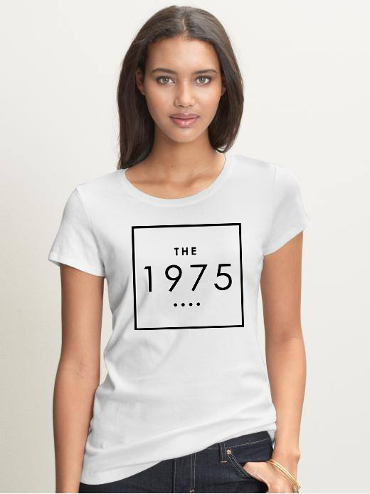 1975 Shirt Women White T-shirt Sleeve Raglan Women Shirt Gift